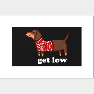 Funny Christmas Dachshund Posters and Art